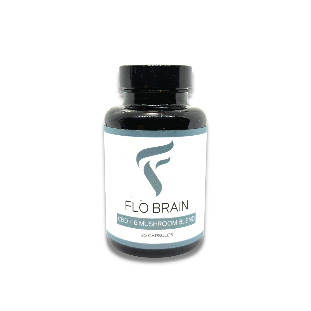 FLŌ Brain | Full spectrum CBD + 6 mushroom blend capsules